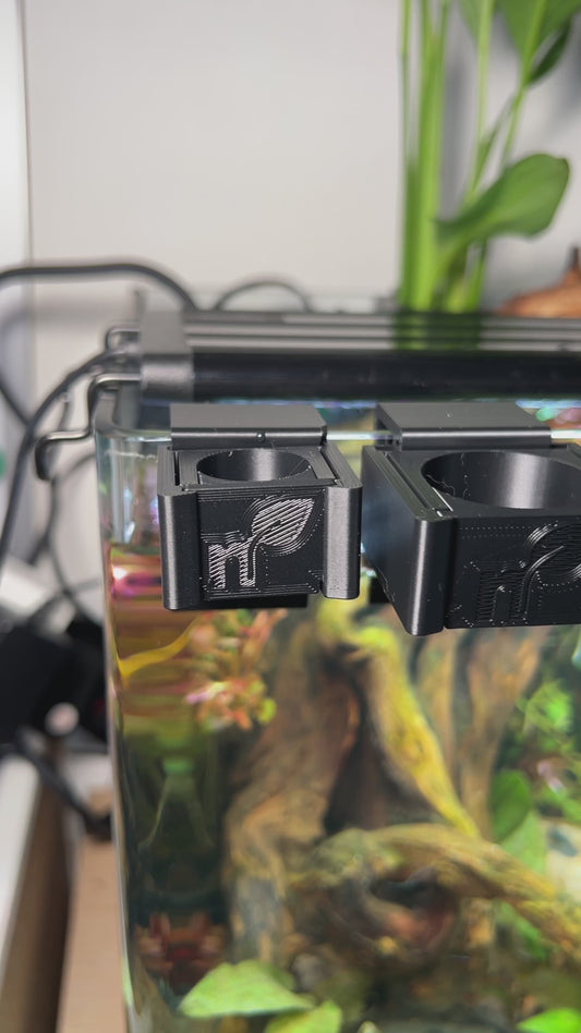 Clip'N'Grow SLIM - RIMLESS - BLACK - Aquarium Propagation Holder - Secure Attachment Solution for Aquatic Plants